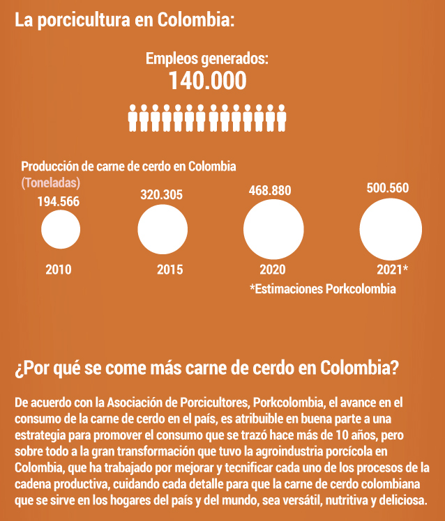 Evolución del consumo de carne de cerdo en Colombia.