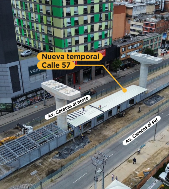 Así estará habilitada la estación temporal de la calle 57.