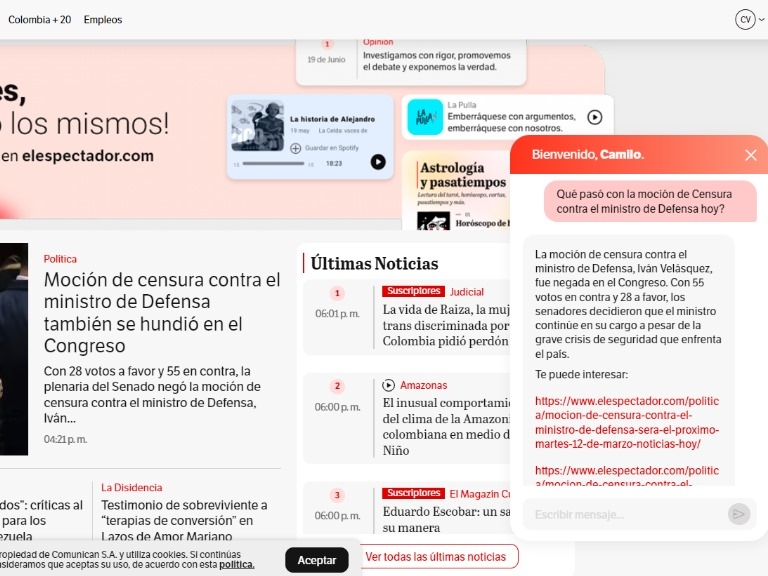 ChatBot El Espectador