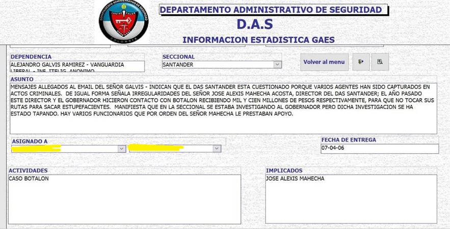 Fuente: base de datos del GAES, tomada del proceso de la Fiscalía General de la Nación.