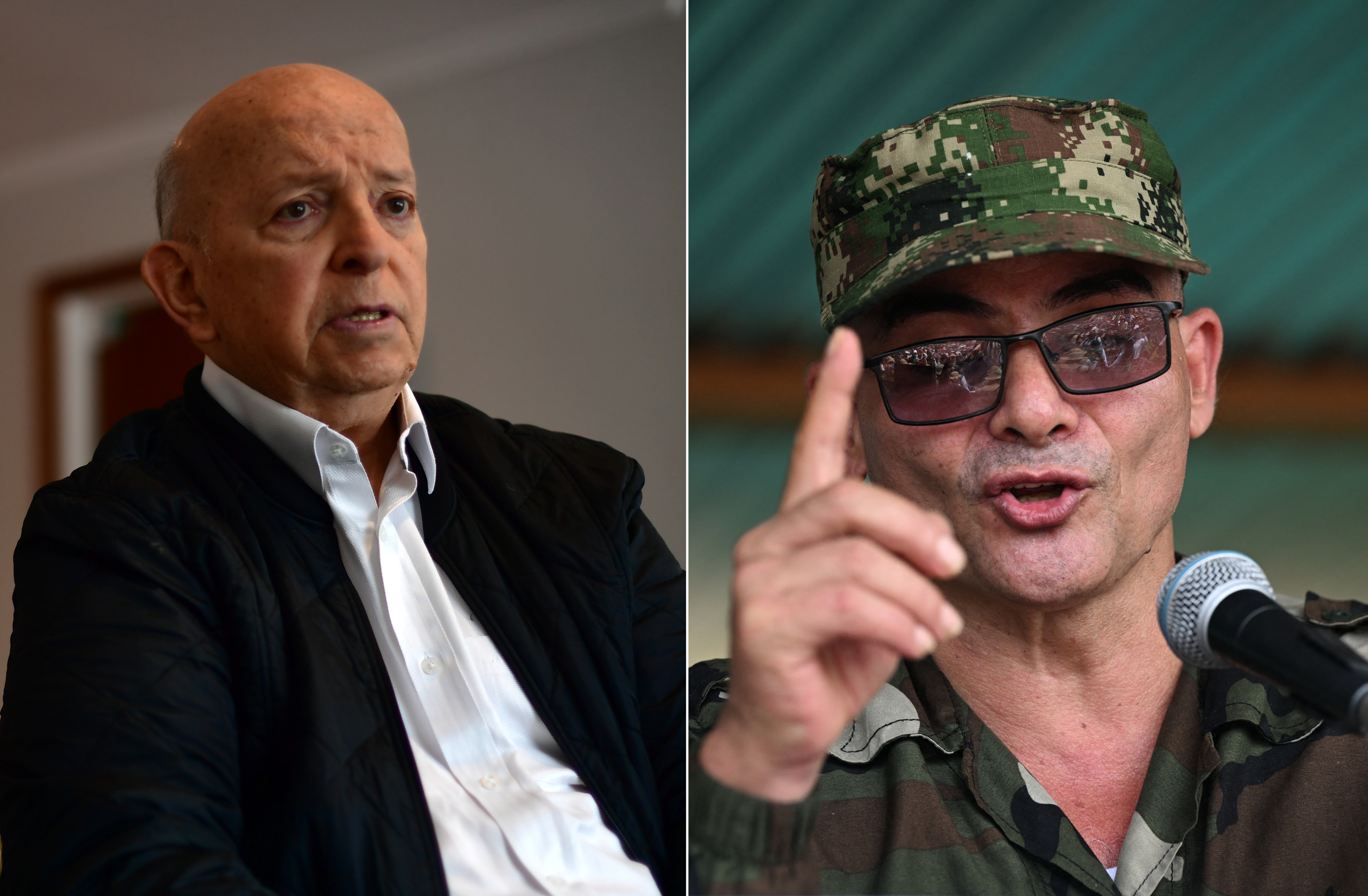 El alto Comisionado para la Paz, Otty Patiño; e Iván Mordisco, comandante del Estado Mayo Central.