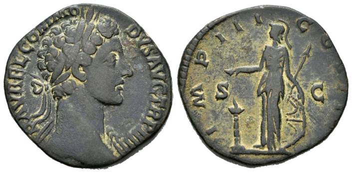Sestercio del emperador Cómodo (179 dC)