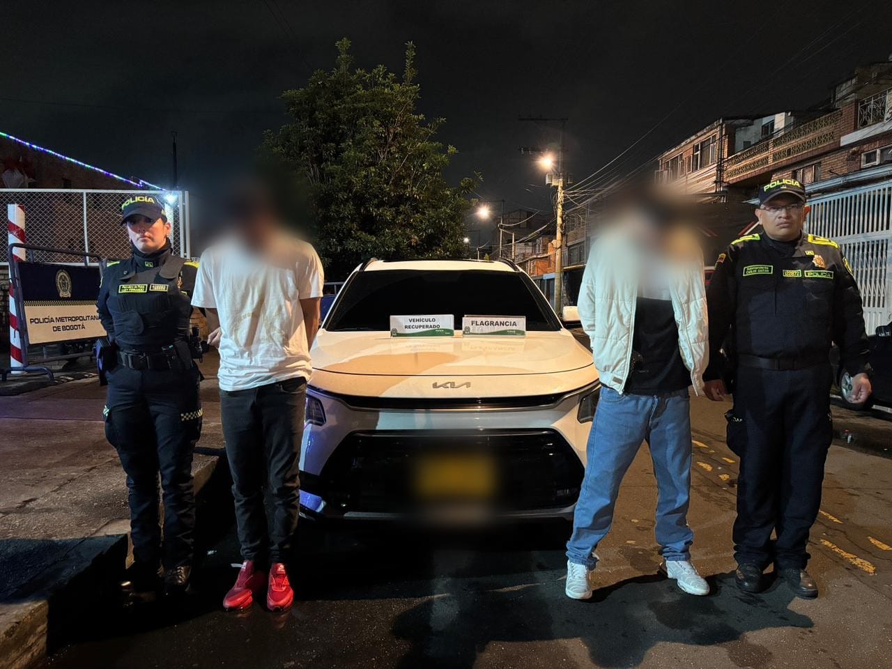 El carro se apagó y la Policía los capturó: insólito robo frustrado en Engativá