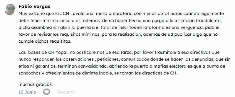 Fabio Vargas ha estado activo en un foro de la Colombia Humana hablando sobre avales del partido para las regionales.