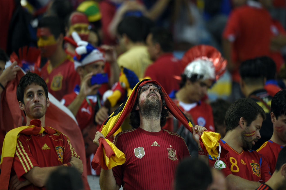 Hinchas de España lamentan la derrota