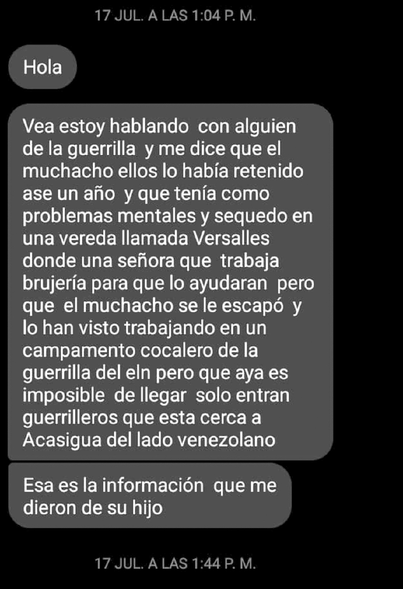 Los migrantes se han convertido en los principales objetivos de reclutamiento, incluso más que los jóvenes colombianos pobres”.