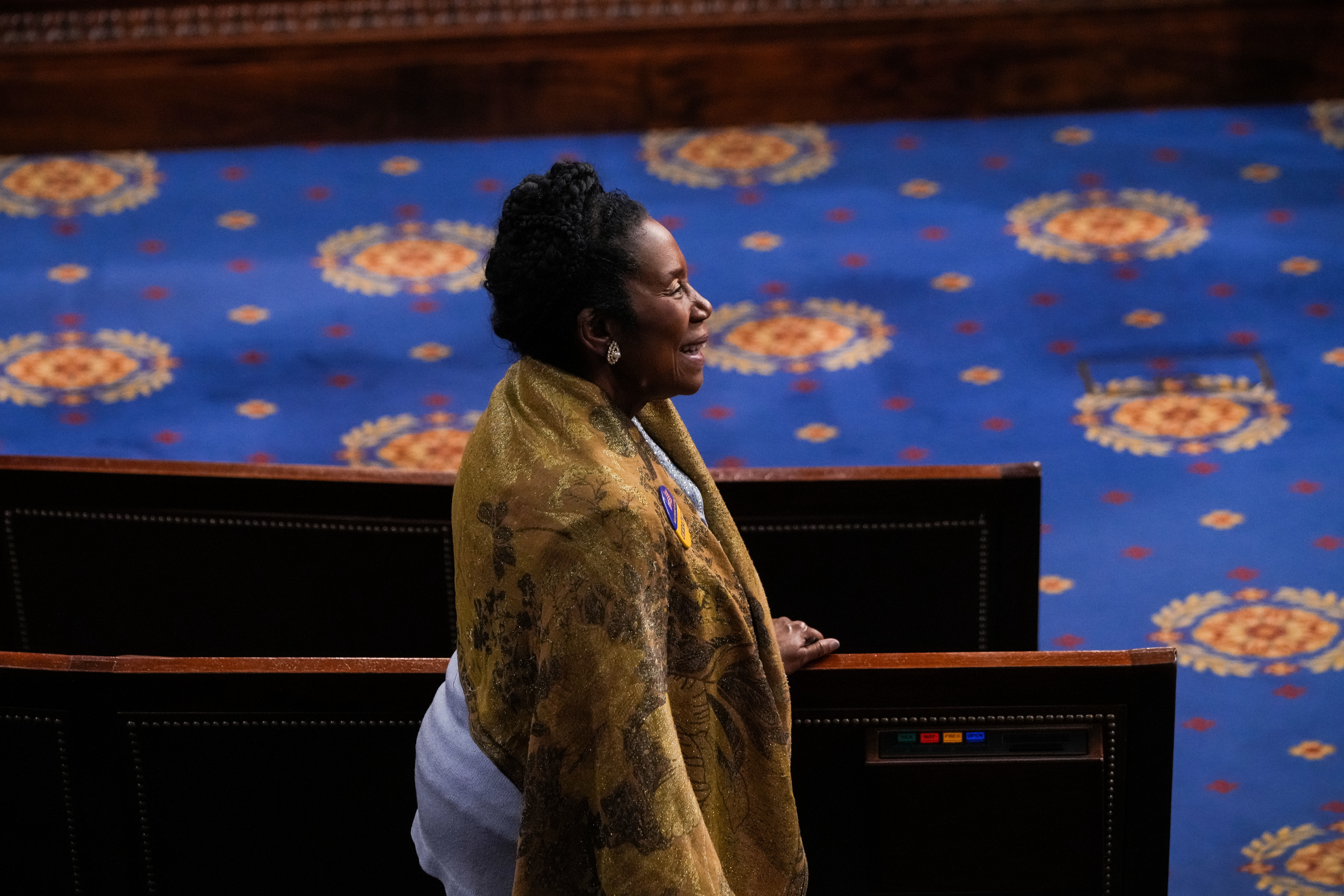 Washington (United States), 02/03/2022.- Rep. Sheila Jackson Lee (D-TX) ahead of the State of the Union address in Washington, DC, USA, 01 March 2022. (Estados Unidos) EFE/EPA/Sarahbeth Maney / POOL