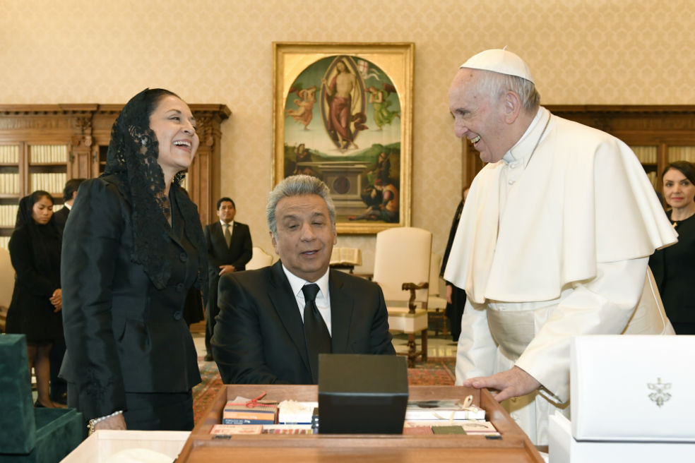 La reunión entre el papa Francisco y el presidente de Ecuador