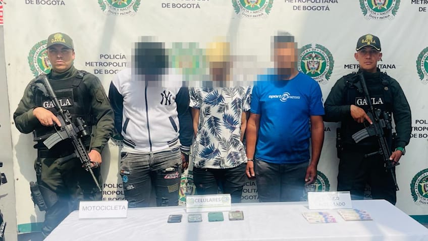 Caen tres extorsionistas que simulaban ser integrantes del Tren de Aragua en Bogotá