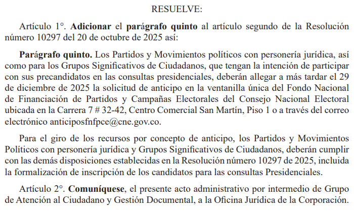 Resolución CNE