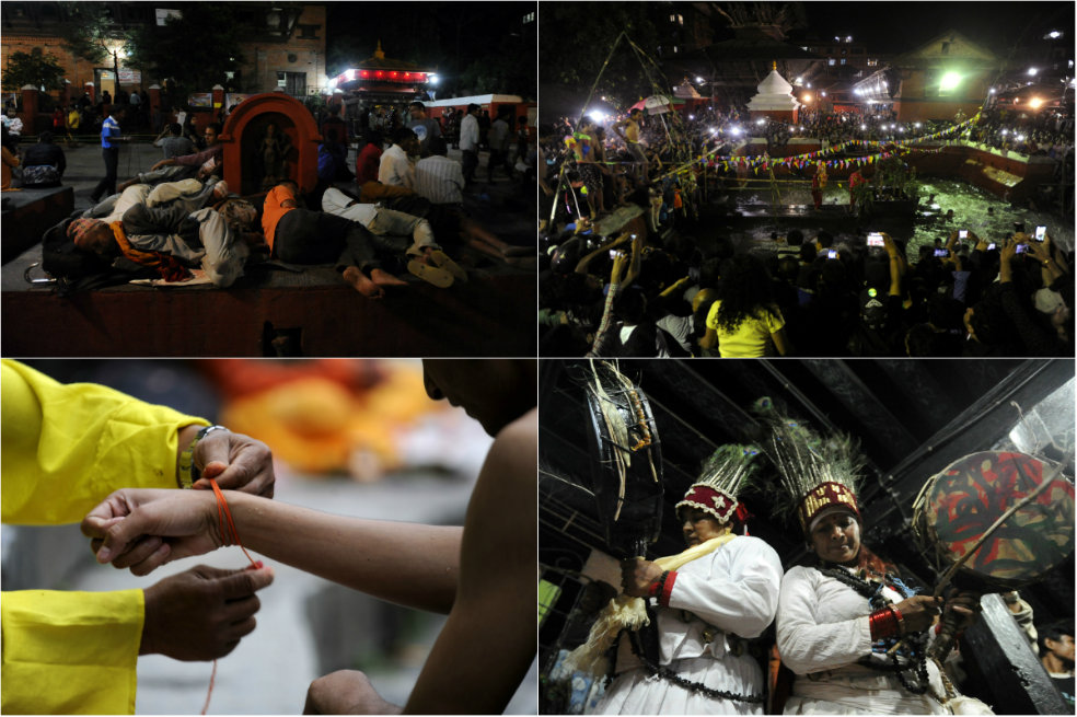 Imágenes de festival religioso en Nepal
