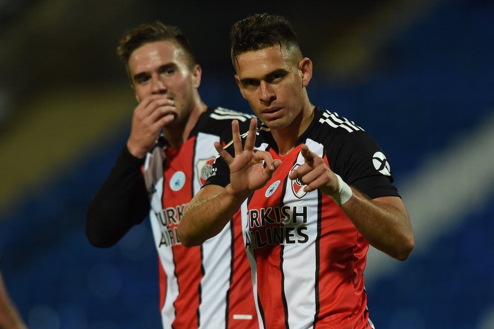 Santos Borré y un póker de goles en la victoria de River Plate sobre Godoy Cruz