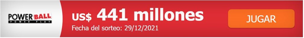 El próximo sorteo del Powerball de Estados Unidos se llevará a cabo este miércoles 29 de diciembre.