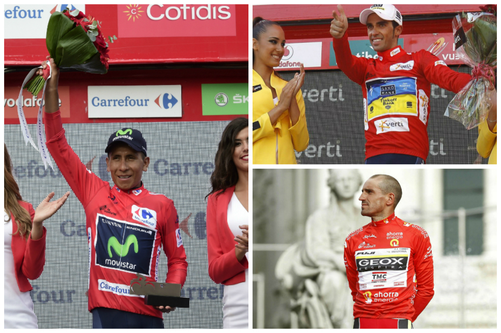 Los campeones de las últimas diez ediciones de la Vuelta a España