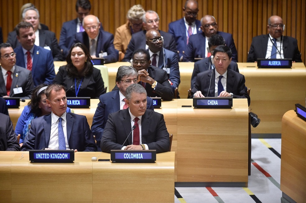 Trump felicitó a Duque en la ONU por su postura antidrogas