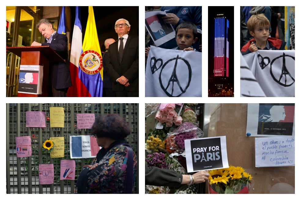 Bogotá, en cabeza de Juan Manuel Santos, manifestó su rechazo a noche de terror en París
