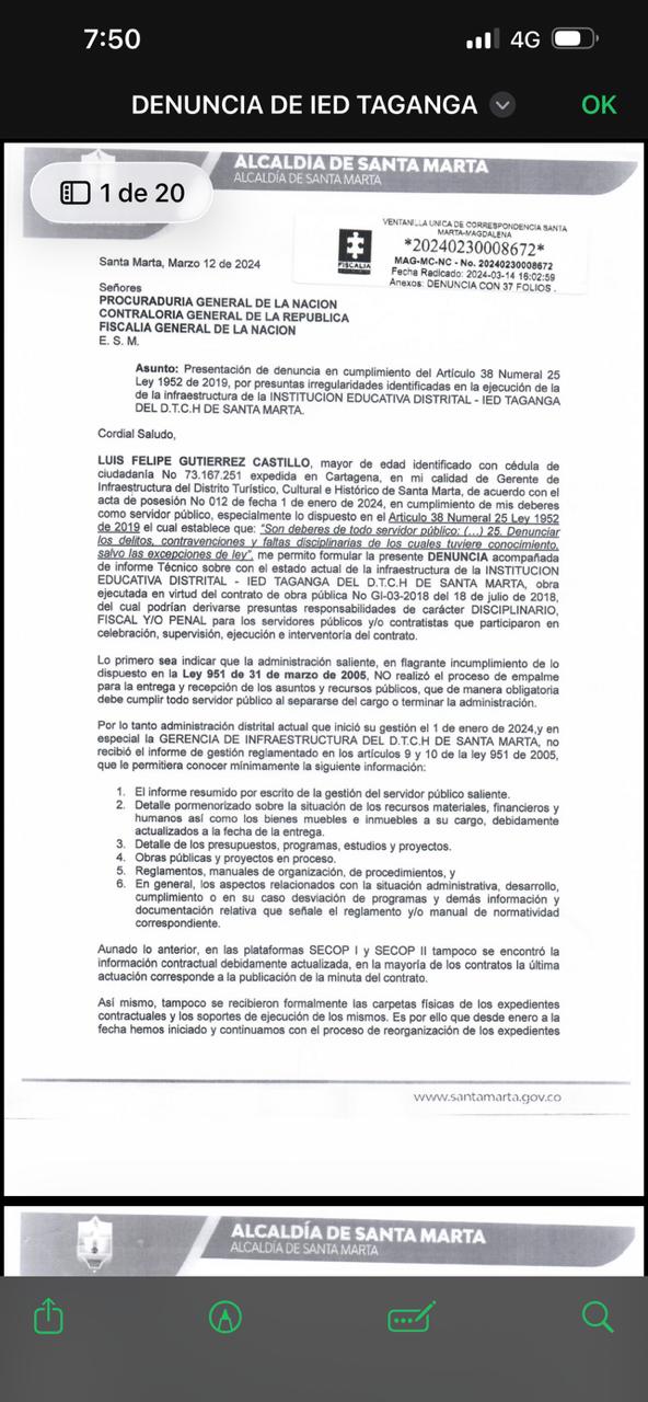 El Megacolegio de Taganga, que debía construirse en ocho meses, lleva años inconcluso y hoy es el centro de un fuerte choque político entre la Alcaldía y la Gobernación.