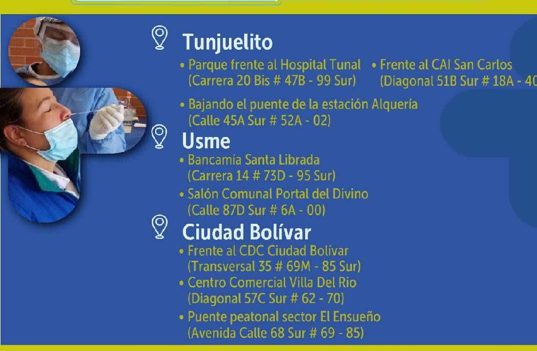 Pruebas COVID-19 sur de Bogotá.