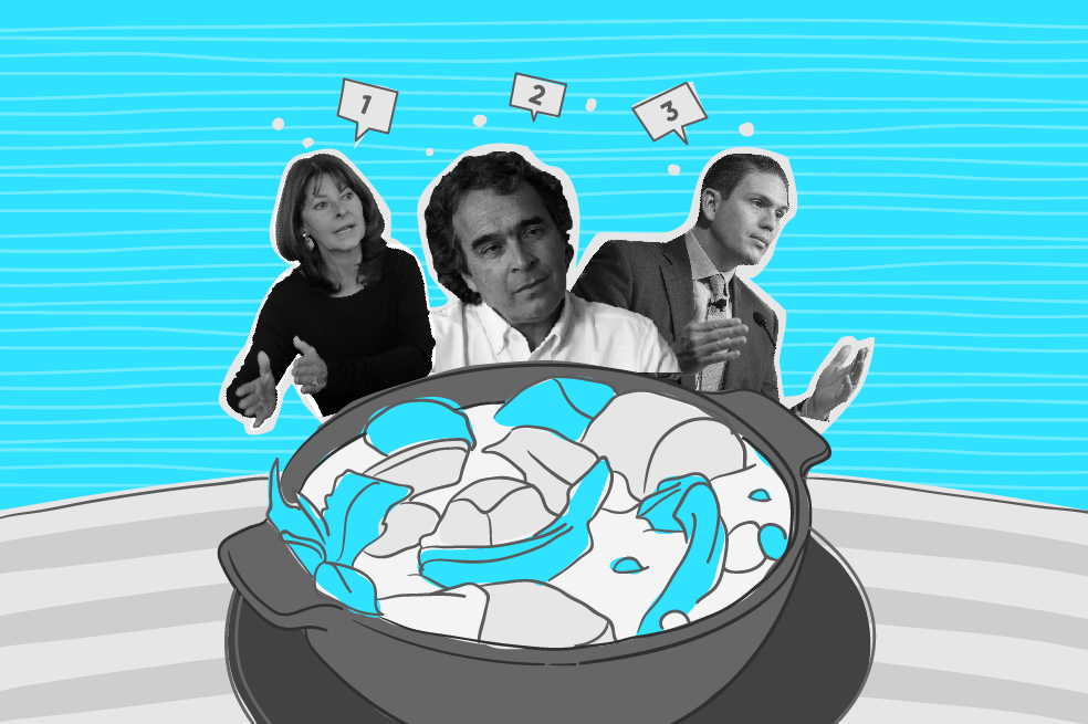 Marta Lucía Ramírez, Sergio Fajardo y Juan Carlos Pinzón en Sancocho Presidencial 