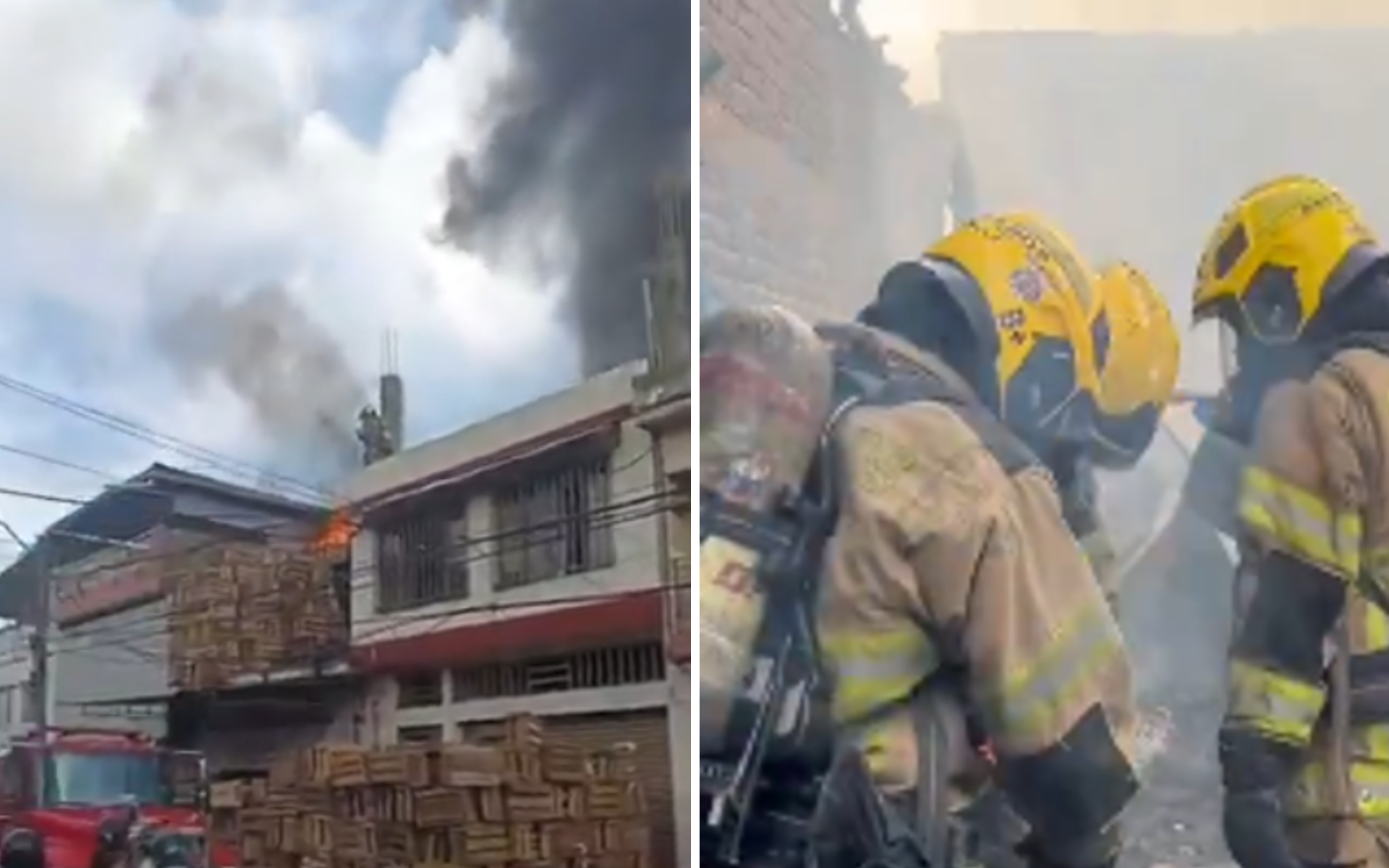 Se produjo incendio en bodega de madera del mercado de Santa Elena en Cali