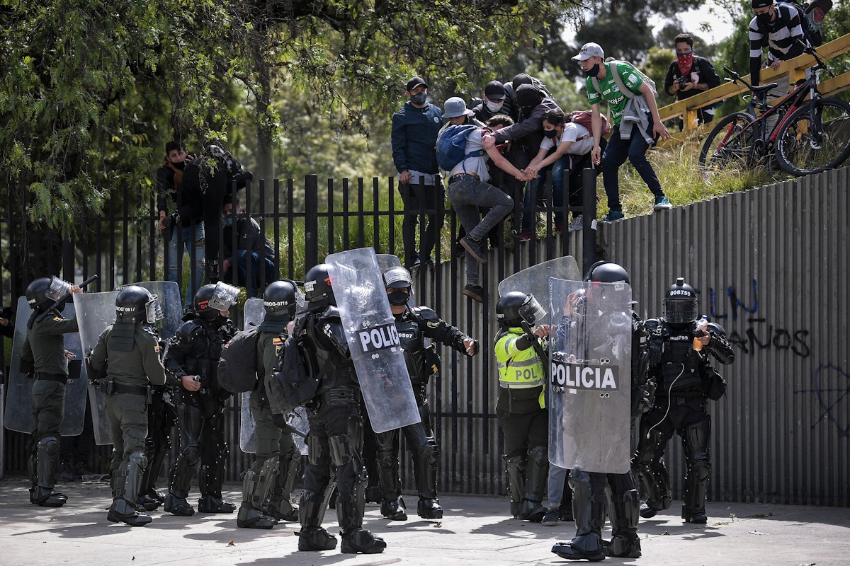 Paro nacional en Bogotá: disturbios entre Esmad y estudiantes de la U. Nacional