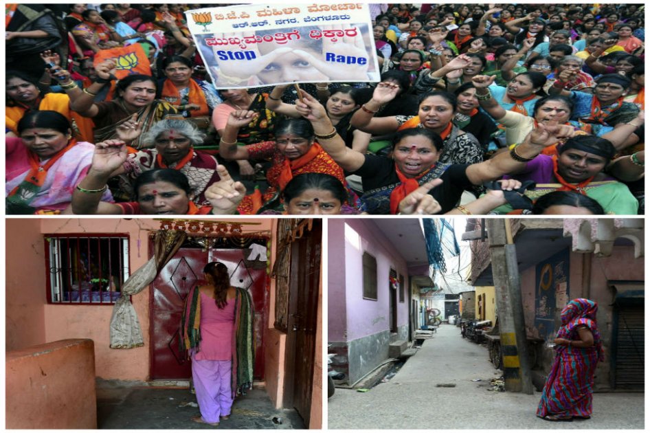 Joven víctima de violación en India. 