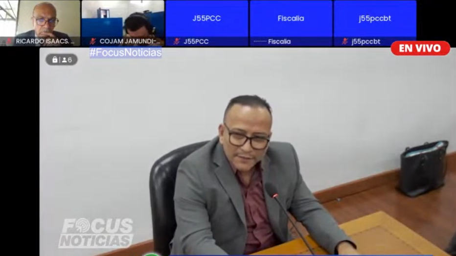 José Jair Ruiz dando sus declaraciones en la audiencia de este 27 de julio.