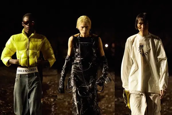 Balenciaga innovó en París con su desfile apocalíptico en una pasarela de barro