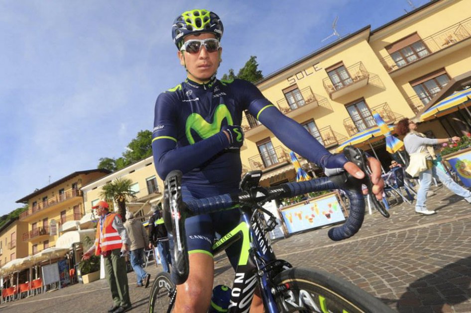 Dayer Quintana, pedalista colombiano de Movistar. Foto: AFP