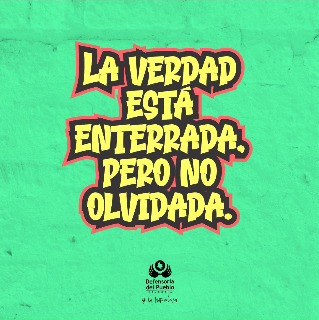 Así son los grafitis digitales que publicó la Defensoría del Pueblo en respaldo a las víctimas del caso La Escombrera de Medellín.