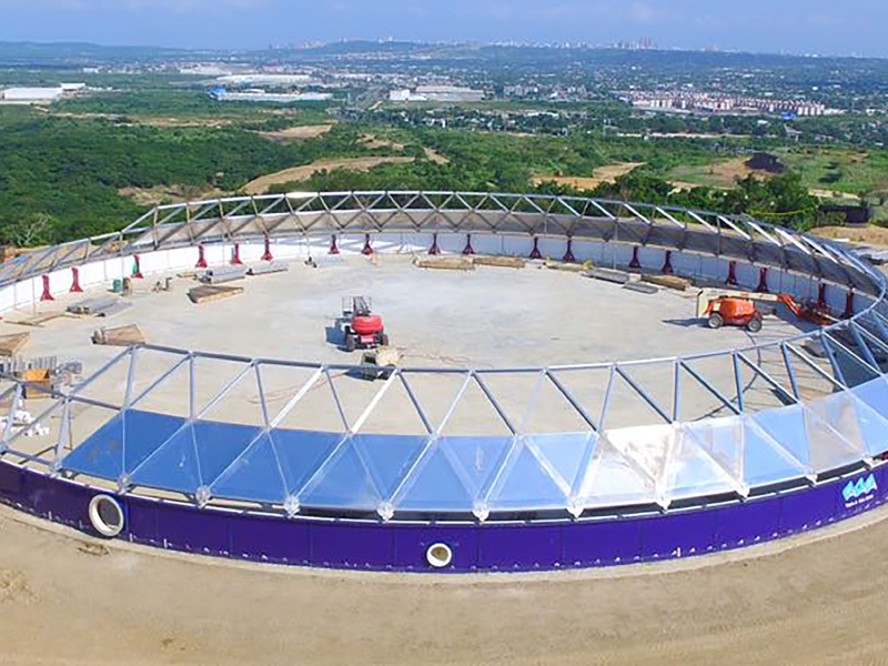 Imagen de la construcción del tanque 7 de Abril, la obra de la discordia. / Alcaldía de Barranquilla