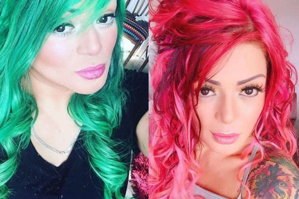 Cuando Marbelle fue jurado del Factor X, su cabello lució de diferentes tonos como verde y rosado.