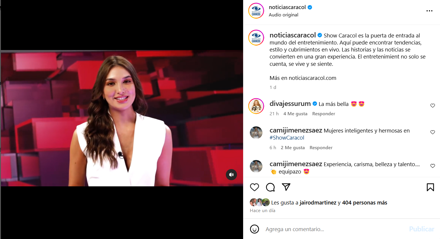 ‘Noticias Caracol’ estrena presentadora. Fue reina de belleza
