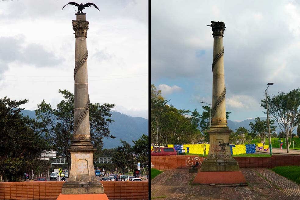 Desaparece águila del monumento a los Héroes Ignotos de Bogotá