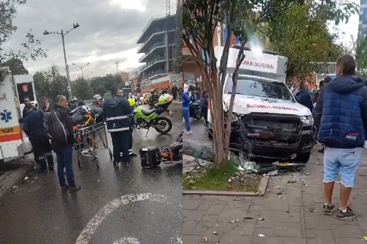 Ambulancia arrolló a tres motos en el sur de Bogotá: cuatro personas resultaron heridas