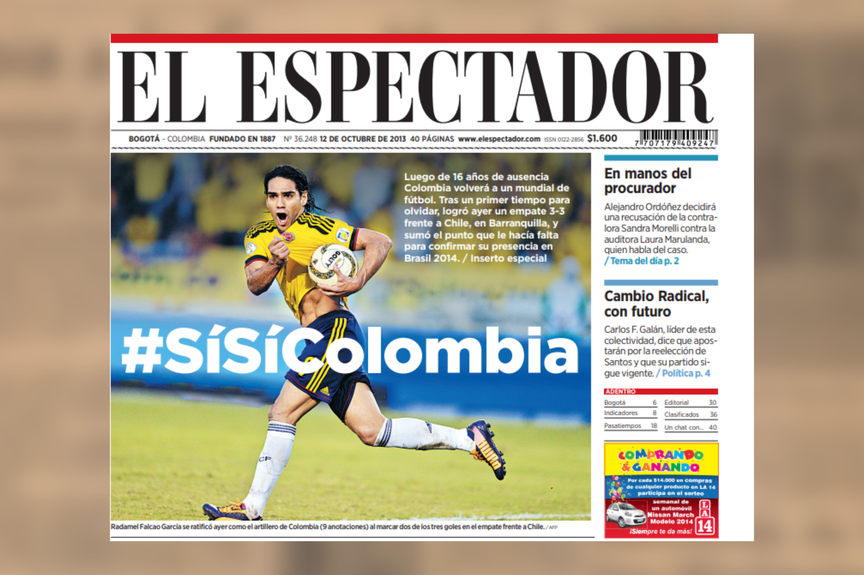 Las portadas de El Espectador de las clasificaciones de Colombia a los Mundiales