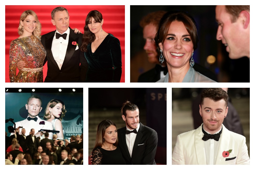 Duques de Cambridge, Mohamed Al-Fayed y Gareth Bale en el estreno de «Spectre»
