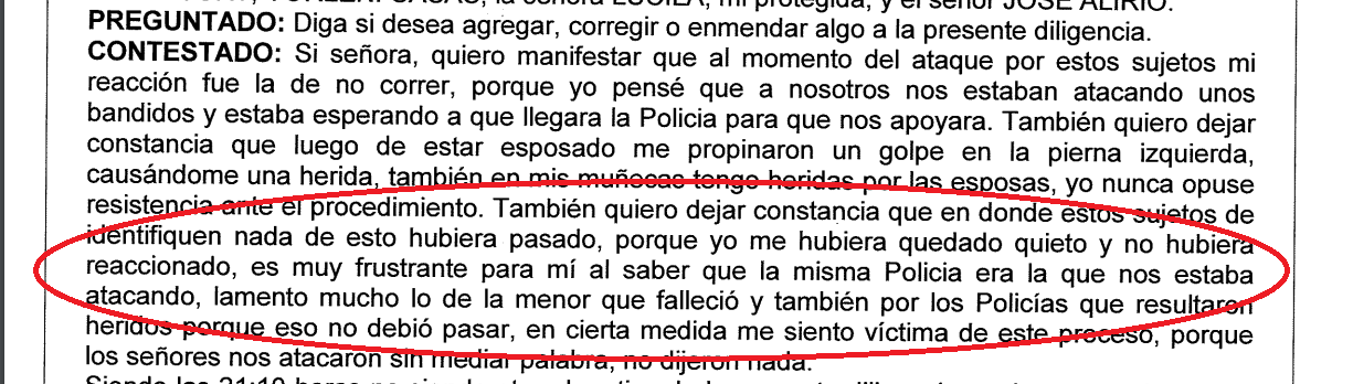 Declaración ante la Fiscalía del exguerrillero y escolta Leonardo Agudelo sobre la balacera con los miembros de la Fuerza Pública.