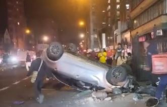 Movilidad 27 de septiembre: carro se volcó en la carrera Séptima con calle 54