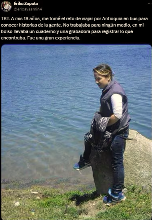 Erika Zapata a los 18 años.