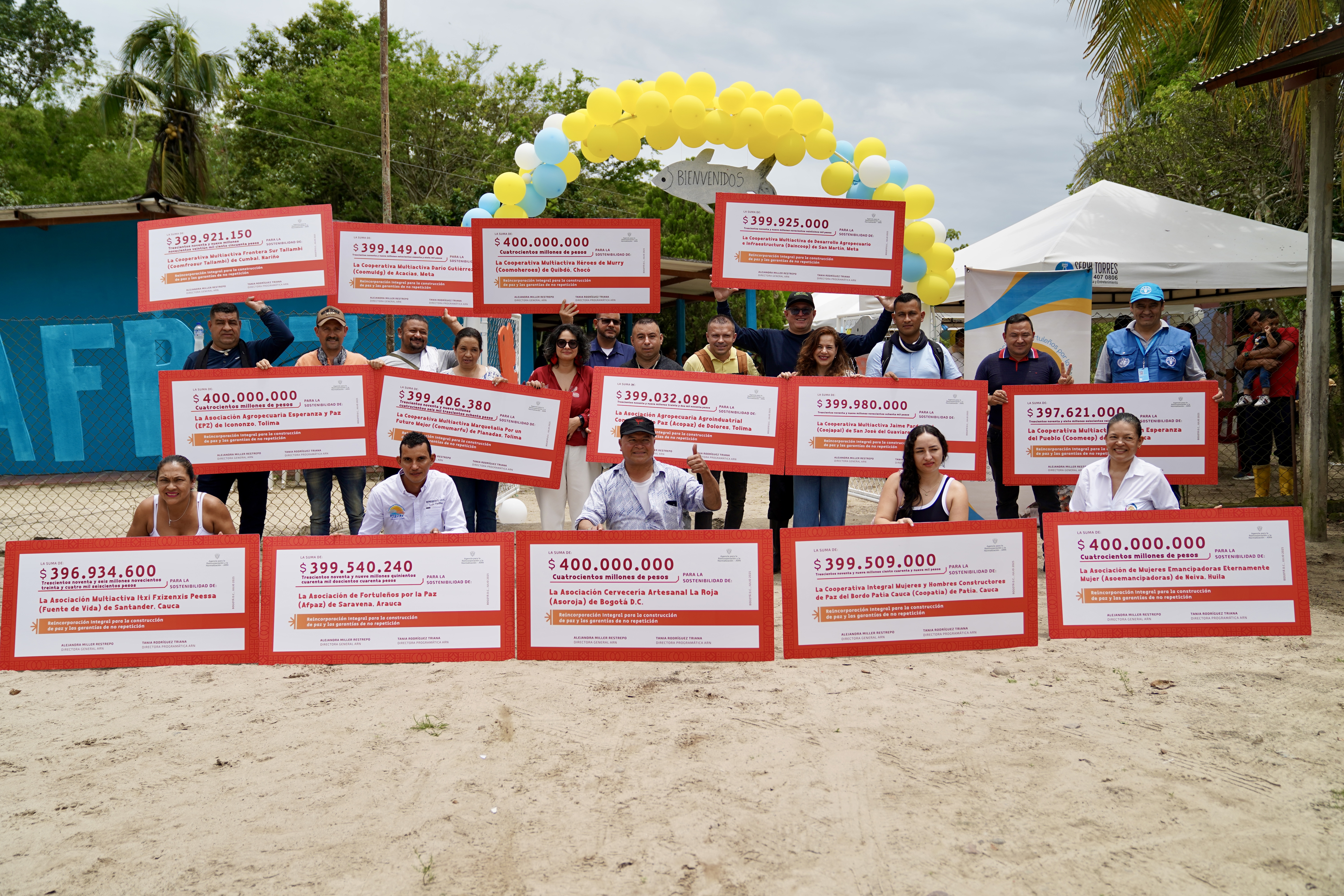 En Fortul, Arauca, la ARN entregó incentivos a 25 proyectos productivos de firmantes de paz.