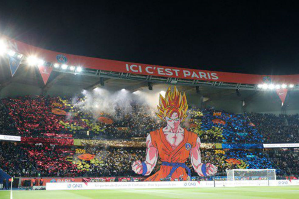 El increíble mosaico de Dragon Ball del PSG en el duelo contra el Marsella