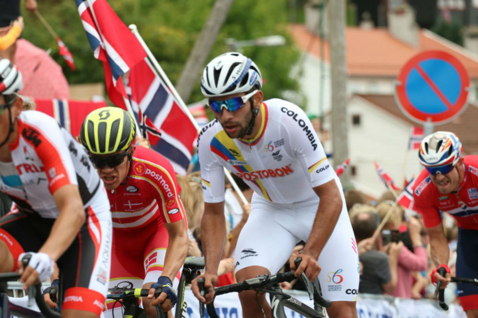 Fernando Gaviria, octavo en la prueba de ruta del Mundial de Ciclismo