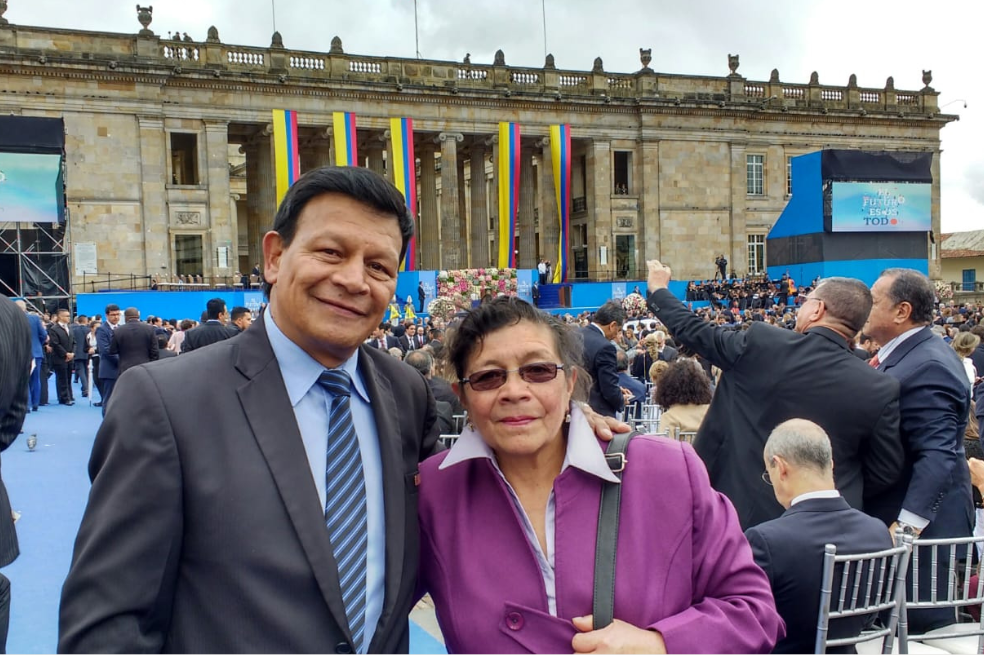 Jairo Rodríguez y Ana Celia Celis el día de la posesión de Iván Duque.