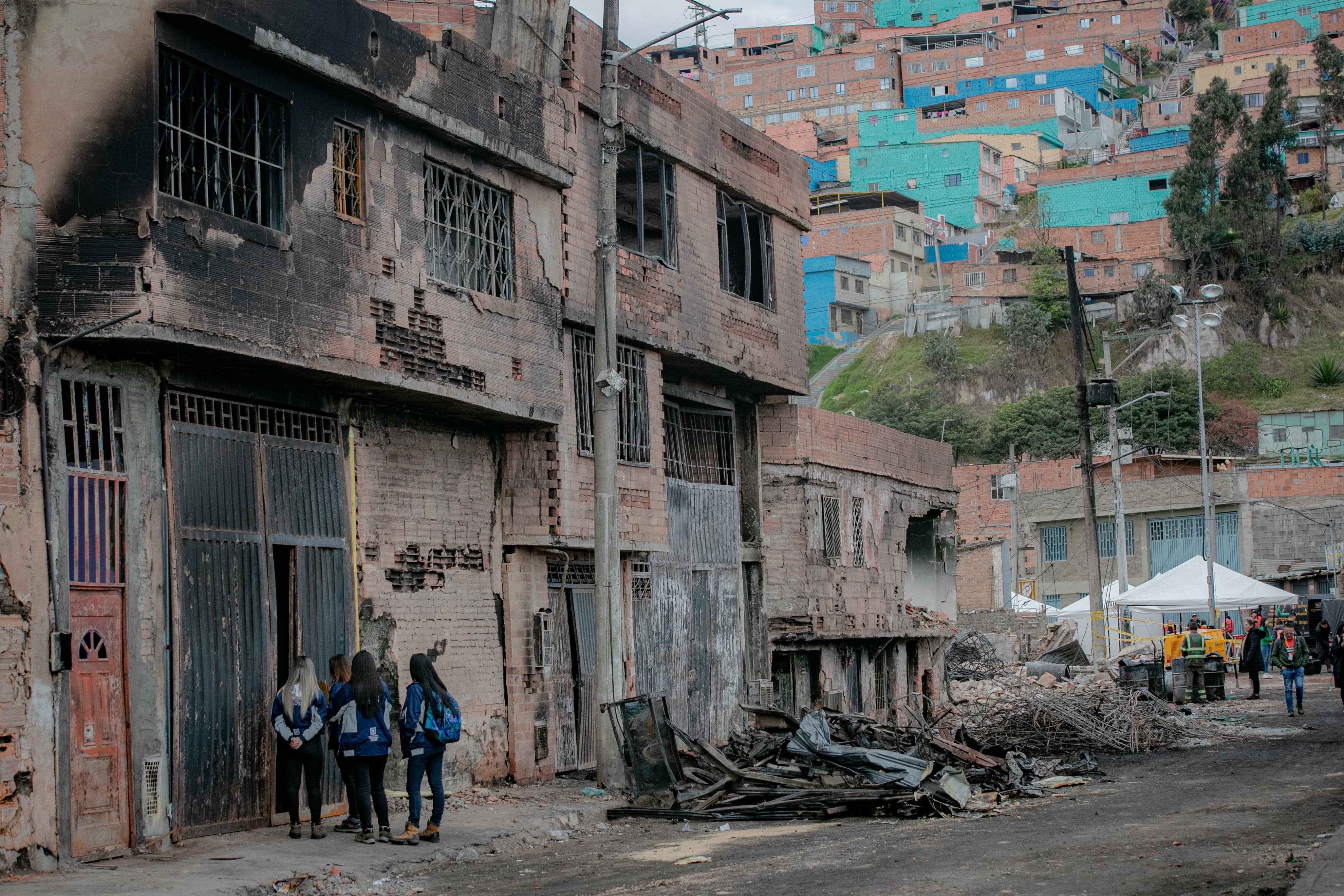 Así quedaron las viviendas afectadas tras el incendio en Meissen.
