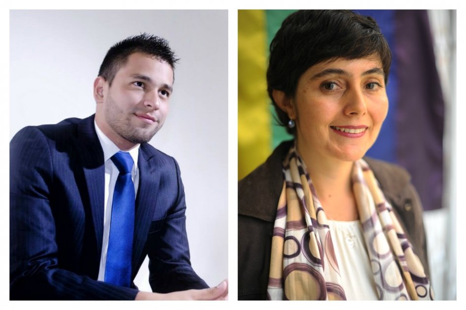 El concejal conservador Steven Cárdenas y la concejal LGBTI Carolina Giraldo. / Archivo particular y Cristina Garavito