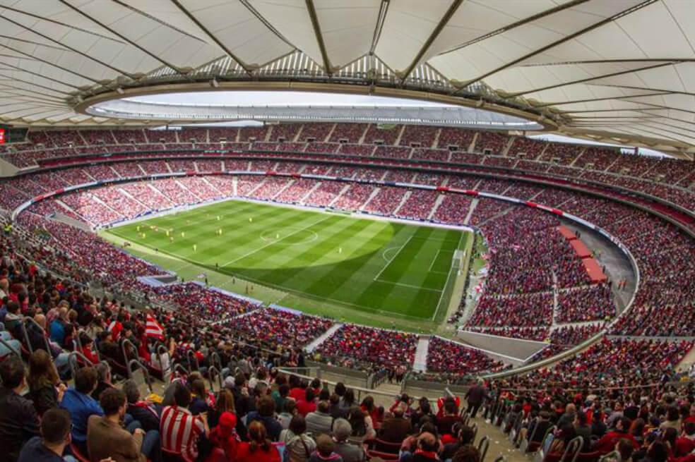 Así estaba el estadio Wanda Metropolitano durante el partido de fútbol femenino entre Atlético de Madrid y Barcelona. / EFE