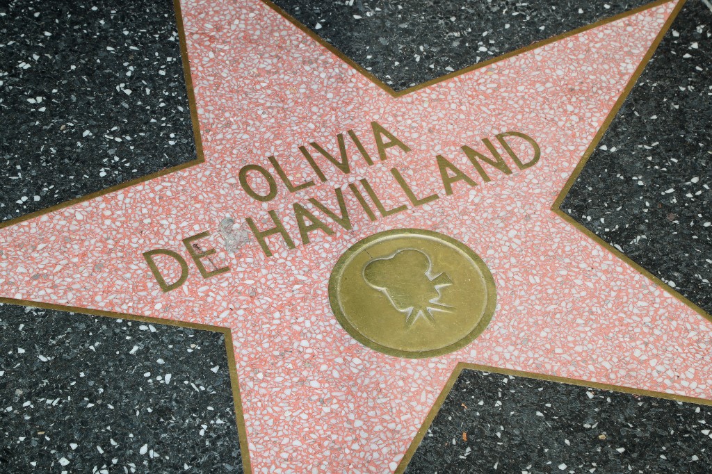 Estrella de Olivia de Havilland en el Paseo de la Fama.