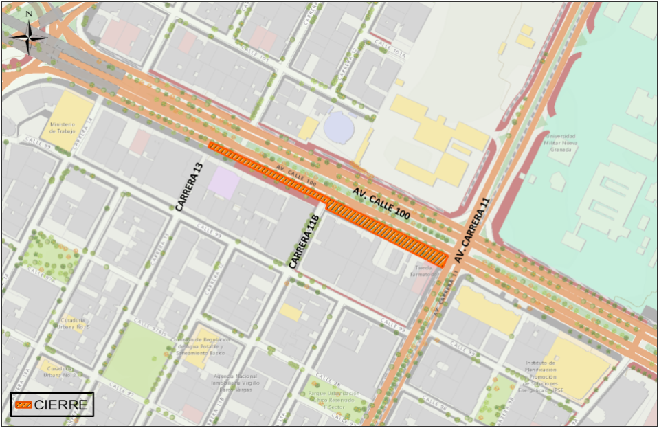 ¡Ojo! Autorizan cierre de calzada lenta en la Calle 100 por obras de Transmilenio