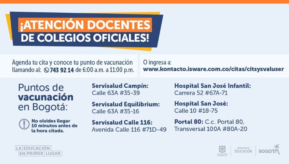 ¿Cuáles son las vacunas contra COVID-19 disponibles este domingo en Bogotá?